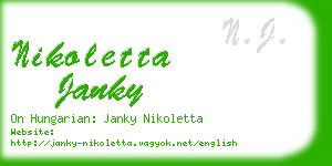 nikoletta janky business card